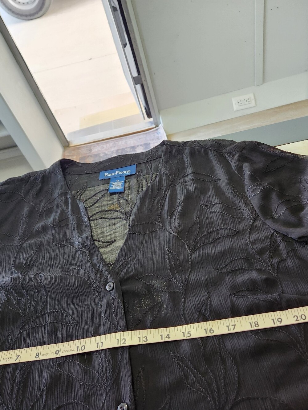 Sheer Black Button-Up Blouse - Picture 8 of 8